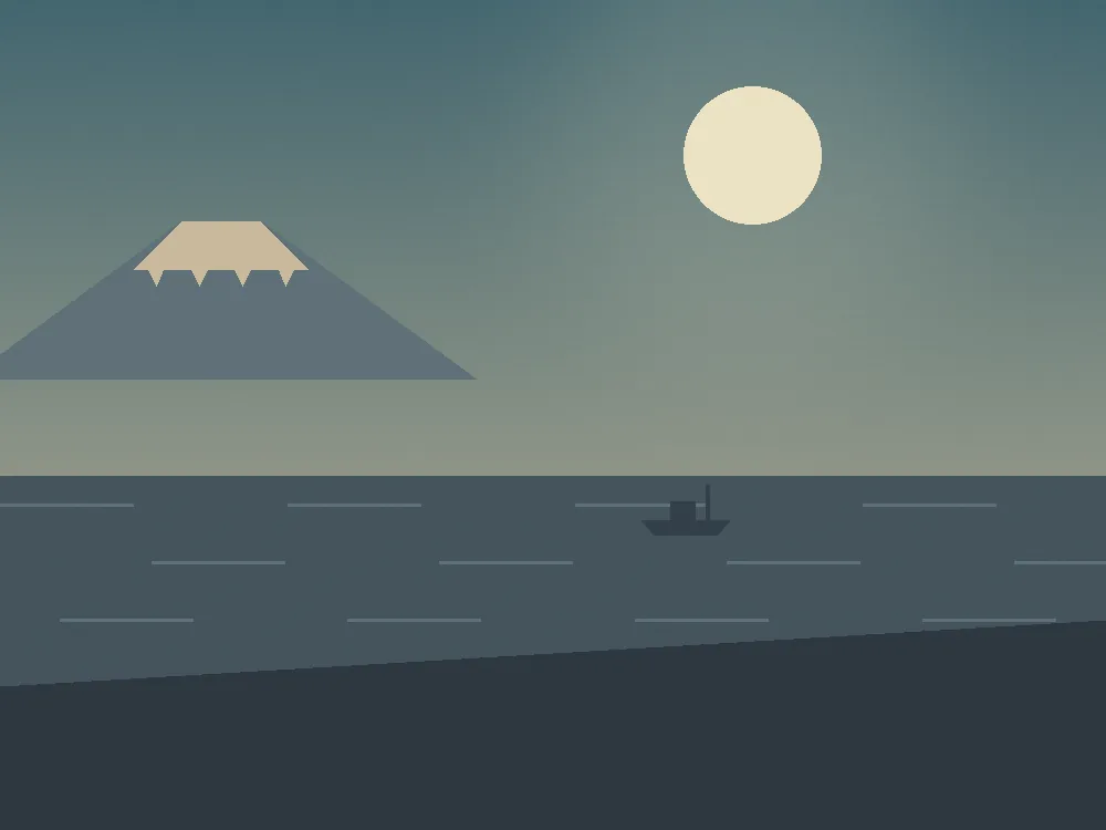 島鄉海岸的插畫